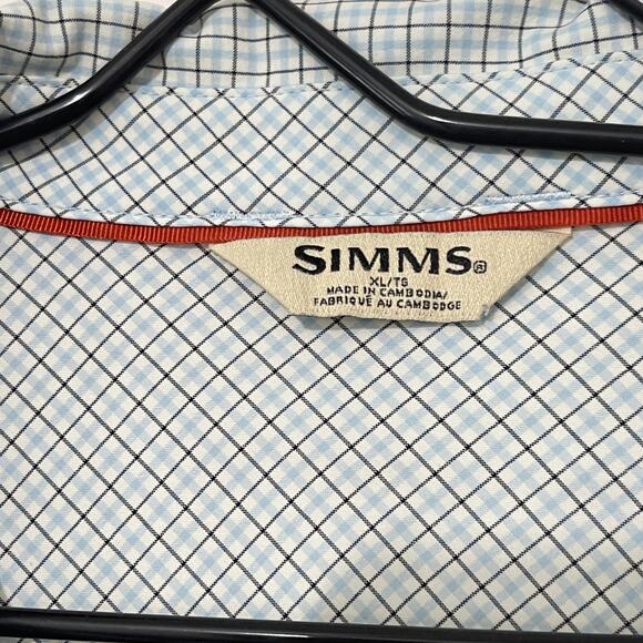 Simms Shirt Mens XL Button Up Short Sleeve Fishing Performance Outdoor Quick Dry - Picture 6 of 10